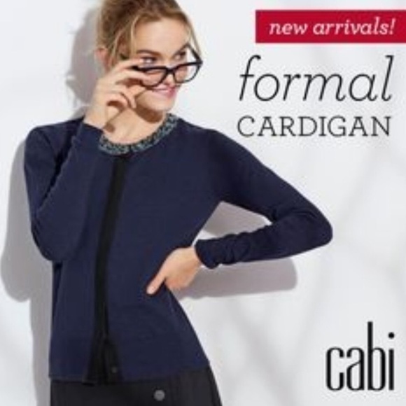 CAbi Style 3304 Midnight Blue Formal Round Neck Cardigan - Picture 2 of 13